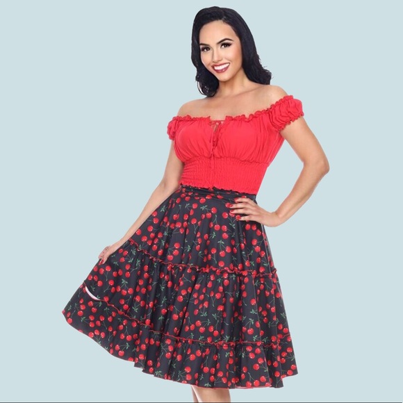 Bettie Page Dresses & Skirts - 🍒Sweet Cherry Cha Cha Skirt